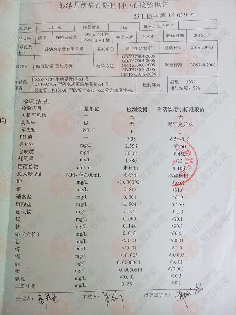 秀霸二氧化氯消毒粉II型48%检验报告[客户送检]